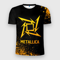 Футболка спортивная мужская Metallica - gold gradient, цвет: 3D-принт