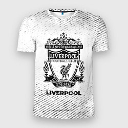 Футболка спортивная мужская Liverpool с потертостями на светлом фоне, цвет: 3D-принт