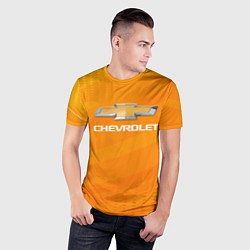 Футболка спортивная мужская Chevrolet абстракция, цвет: 3D-принт — фото 2