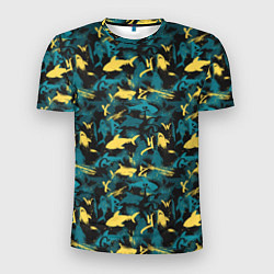 Мужская спорт-футболка Акулы разноцветные