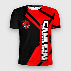 Мужская спорт-футболка Cyberpunk 2077 - Надпись Samurai