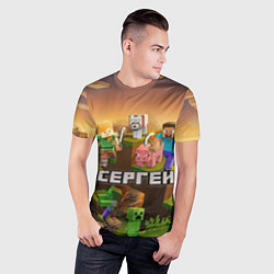 Футболка спортивная мужская Сергей Minecraft, цвет: 3D-принт — фото 2