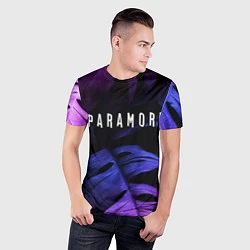 Футболка спортивная мужская Paramore neon monstera, цвет: 3D-принт — фото 2