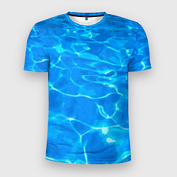 Мужская спорт-футболка Абстрактные волны бассейна - текстура