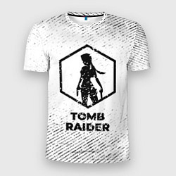 Футболка спортивная мужская Tomb Raider с потертостями на светлом фоне, цвет: 3D-принт