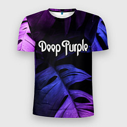 Футболка спортивная мужская Deep Purple neon monstera, цвет: 3D-принт