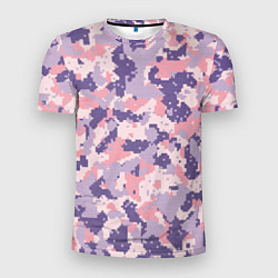 Мужская спорт-футболка Цифровой камуфляж - сине-фиолетовый