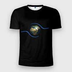 Мужская спорт-футболка Планета Земля в руках человека