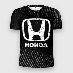 Футболка спортивная мужская Honda с потертостями на темном фоне, цвет: 3D-принт