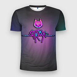 Футболка спортивная мужская Stray logo neon, цвет: 3D-принт