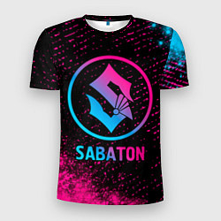 Футболка спортивная мужская Sabaton - neon gradient, цвет: 3D-принт