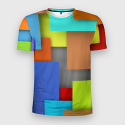 Мужская спорт-футболка Разноцветные кубы
