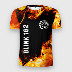 Футболка спортивная мужская Blink 182 и пылающий огонь, цвет: 3D-принт