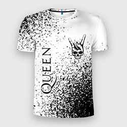 Мужская спорт-футболка Queen и рок символ на светлом фоне