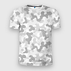 Мужская спорт-футболка Камуфляж цифра светло-серый крупный
