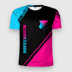 Мужская спорт-футболка Hoffenheim - neon gradient: надпись, символ