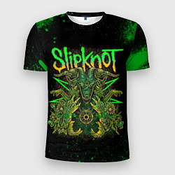 Футболка спортивная мужская Slipknot green satan, цвет: 3D-принт