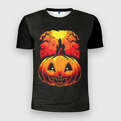 Мужская спорт-футболка Тыква на Хэллоуин