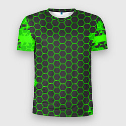 Футболка спортивная мужская Зеленые плиты, цвет: 3D-принт