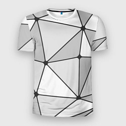 Мужская спорт-футболка Геометрические линии на сером фоне
