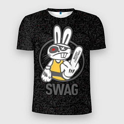 Футболка спортивная мужская SWAG, bad rabbit, merry Christmas, цвет: 3D-принт