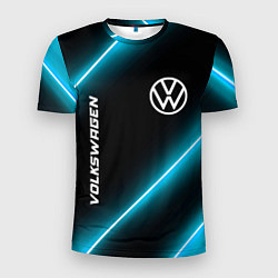 Футболка спортивная мужская Volkswagen неоновые лампы, цвет: 3D-принт