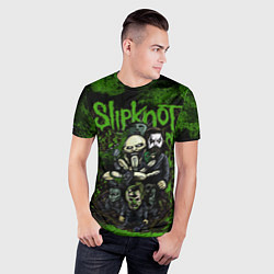 Футболка спортивная мужская Slipknot green art, цвет: 3D-принт — фото 2