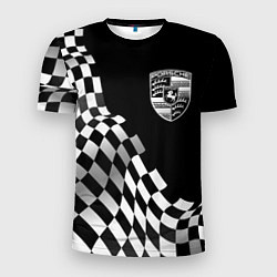 Мужская спорт-футболка Porsche racing flag