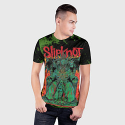 Футболка спортивная мужская Slipknot green satan, цвет: 3D-принт — фото 2