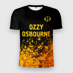 Футболка спортивная мужская Ozzy Osbourne - gold gradient: символ сверху, цвет: 3D-принт