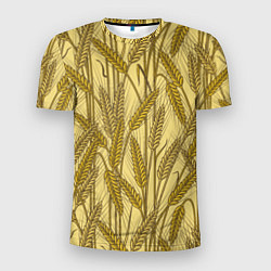 Мужская спорт-футболка Винтажные колоски пшеницы