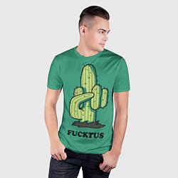 Футболка спортивная мужская Fucktus cactus, цвет: 3D-принт — фото 2