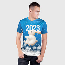 Футболка спортивная мужская Белый большой кролик, цвет: 3D-принт — фото 2