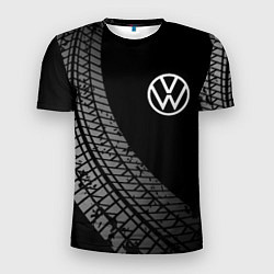 Мужская спорт-футболка Volkswagen tire tracks