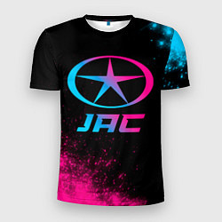 Футболка спортивная мужская JAC - neon gradient, цвет: 3D-принт