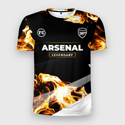 Футболка спортивная мужская Arsenal legendary sport fire, цвет: 3D-принт