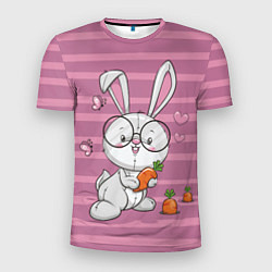 Мужская спорт-футболка Зайка в очках с морковкой