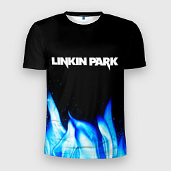 Мужская спорт-футболка Linkin Park blue fire