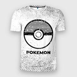 Футболка спортивная мужская Pokemon с потертостями на светлом фоне, цвет: 3D-принт