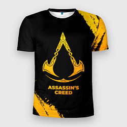 Мужская спорт-футболка Assassins Creed - gold gradient