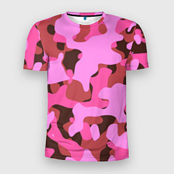 Мужская спорт-футболка Абстракция в розовых тонах