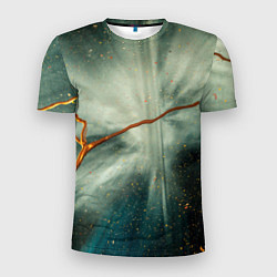 Мужская спорт-футболка Туман, лучи и краски