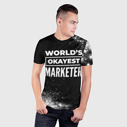 Футболка спортивная мужская Worlds okayest marketer - dark, цвет: 3D-принт — фото 2