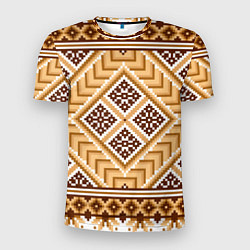 Мужская спорт-футболка Индейский пиксельный орнамент