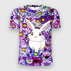 Мужская спорт-футболка Веселый кролик в цветах