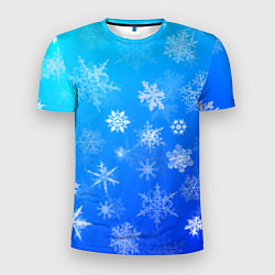 Мужская спорт-футболка Снежинки в небе