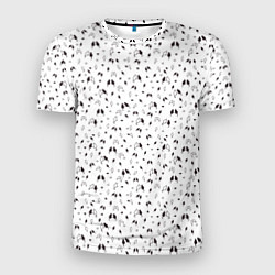 Мужская спорт-футболка Кошки черно-белый паттерн