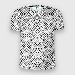 Мужская спорт-футболка Геометрический узор в серо белых тонах