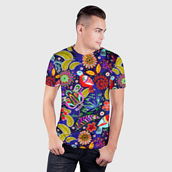Футболка спортивная мужская Multicolored floral patterns, цвет: 3D-принт — фото 2