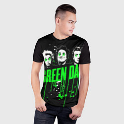 Футболка спортивная мужская Green day paint, цвет: 3D-принт — фото 2